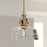 Vaxcel Beloit 1 Light 12"W Pendant, Brushed Gold/Clear Glass