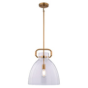 Vaxcel Madrona 1 Light 14"W Pendant, Muted Brass/Clear Glass - P0431