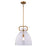 Vaxcel Madrona 1 Light 14"W Pendant, Muted Brass/Clear Glass - P0431