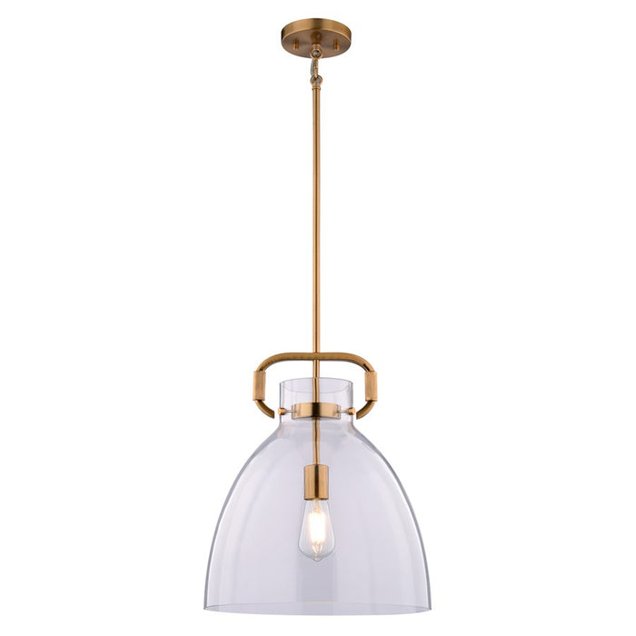 Vaxcel Madrona 1 Light 14"W Pendant, Muted Brass/Clear Glass - P0431