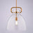 Vaxcel Madrona 1 Light 14"W Pendant, Muted Brass/Clear Glass