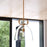 Vaxcel Madrona 1 Light 14"W Pendant, Muted Brass/Clear Glass