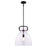 Vaxcel Madrona 1 Light 14"W Pendant, Black/Clear Glass - P0432