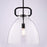 Vaxcel Madrona 1 Light 14"W Pendant, Black/Clear Glass