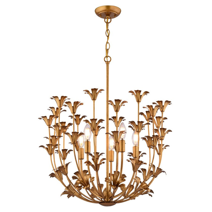 Vaxcel Camellia 23.5"W 5 Light Pendant, Gilded Gold/Gold - P0433