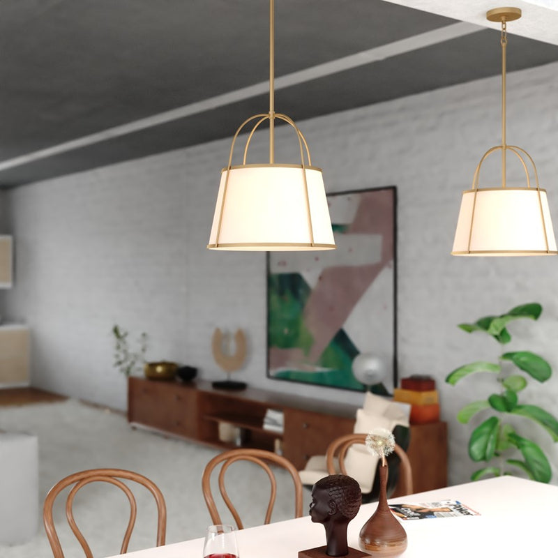 Vaxcel Marion 15" 1 Light Pendant, Mystic Gold/Clear