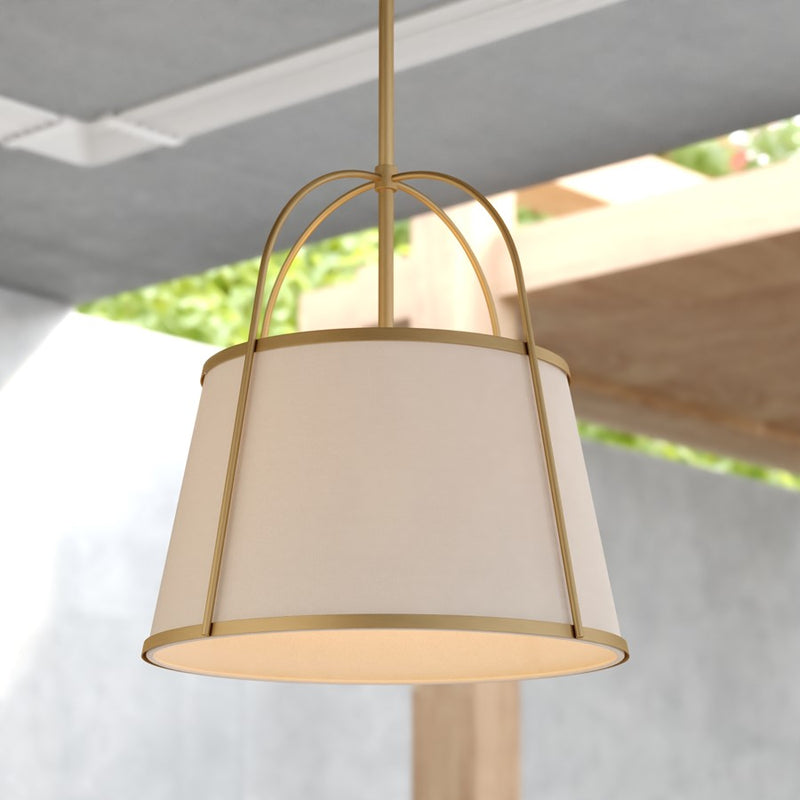 Vaxcel Marion 15" 1 Light Pendant, Mystic Gold/Clear