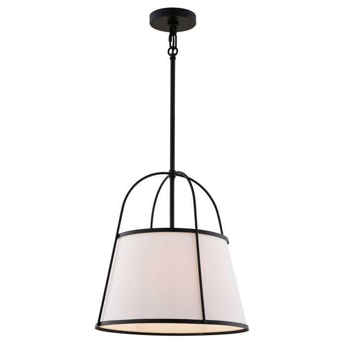Vaxcel Marion 15" 1 Light Pendant, Matte Black/Clear - P0436