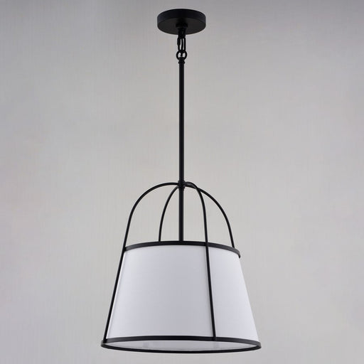 Vaxcel Marion 15" 1 Light Pendant, Matte Black/Clear