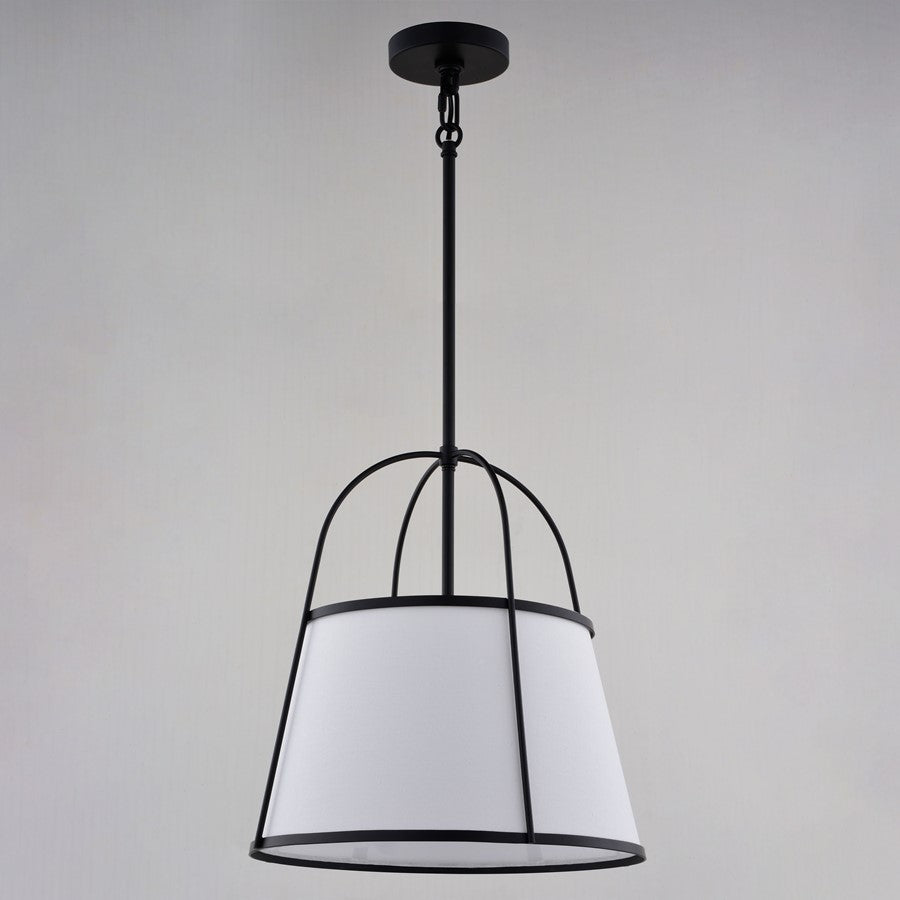 Vaxcel Marion 15" 1 Light Pendant, Matte Black/Clear