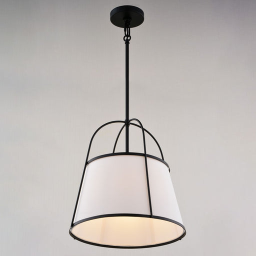 Vaxcel Marion 15" 1 Light Pendant, Matte Black/Clear