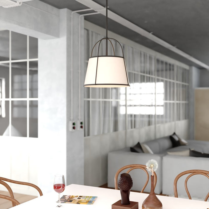 Vaxcel Marion 15" 1 Light Pendant, Matte Black/Clear