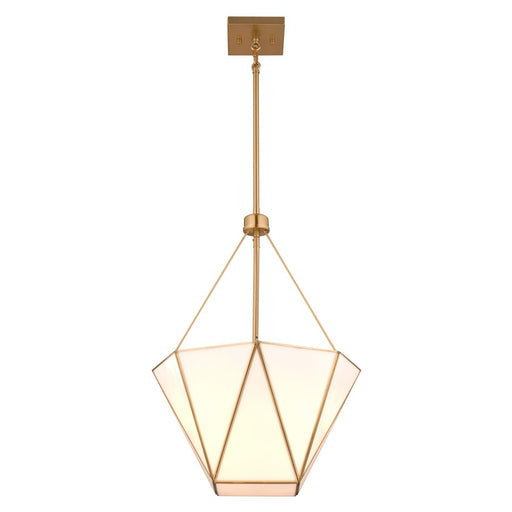 Vaxcel Burnett 16"W 3 Light Pendant, Muted Brass/White - P0439