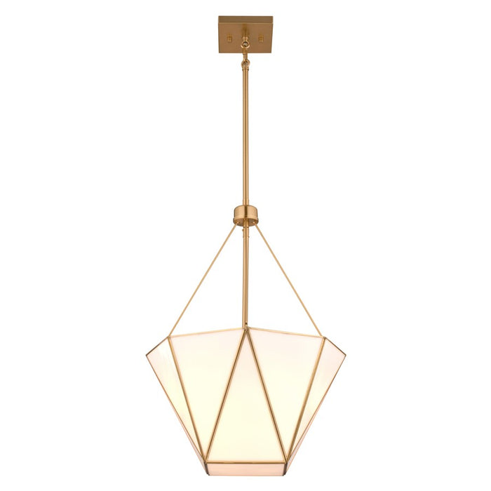 Vaxcel Burnett 16"W 3 Light Pendant, Muted Brass/White - P0439