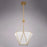 Vaxcel Burnett 16"W 3 Light Pendant, Muted Brass/White
