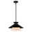 Vaxcel Loomis 15" 1 Light Pendant, Matte Black/White - P0440