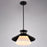 Vaxcel Loomis 15" 1 Light Pendant, Matte Black/White