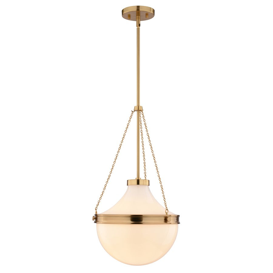 Vaxcel Lincoln 12.75" 1 Lt Pendant, Muted Brass - P0448