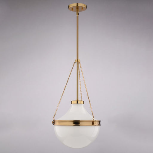 Vaxcel Lincoln 12.75" 1 Lt Pendant, Muted Brass