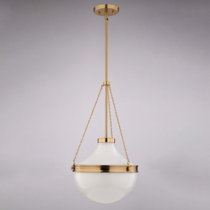 Vaxcel Lincoln 12.75" 1 Lt Pendant, Muted Brass
