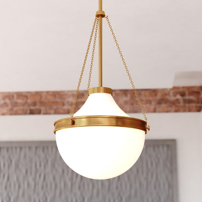 Vaxcel Lincoln 12.75" 1 Lt Pendant, Muted Brass