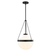 Vaxcel Lincoln 12.75" 1 Lt Pendant, Matte Black - P0449