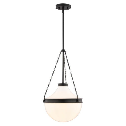 Vaxcel Lincoln 12.75" 1 Lt Pendant, Matte Black - P0449