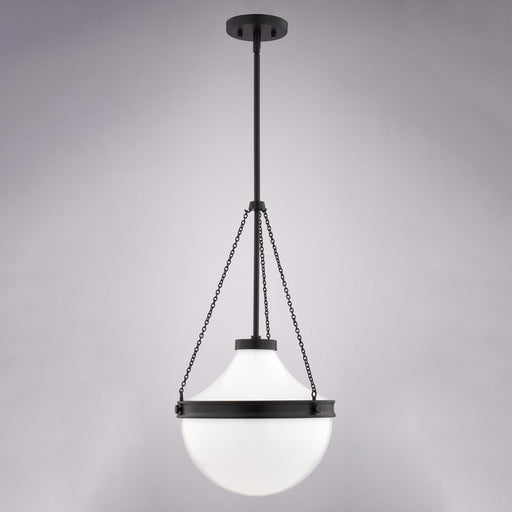 Vaxcel Lincoln 12.75" 1 Lt Pendant, Matte Black