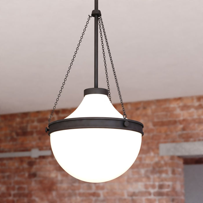 Vaxcel Lincoln 12.75" 1 Lt Pendant, Matte Black