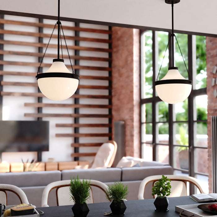 Vaxcel Lincoln 12.75" 1 Lt Pendant, Matte Black