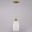 Vaxcel Milano 4.75" 1 Lt Mini Pendant Alabaster Glass/Muted Brass