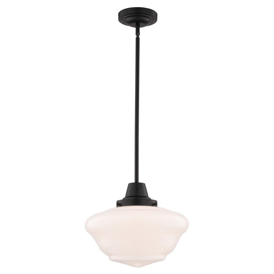 Vaxcel Eastgate 12" 1 Lt Pendant, Matte Black - P0453