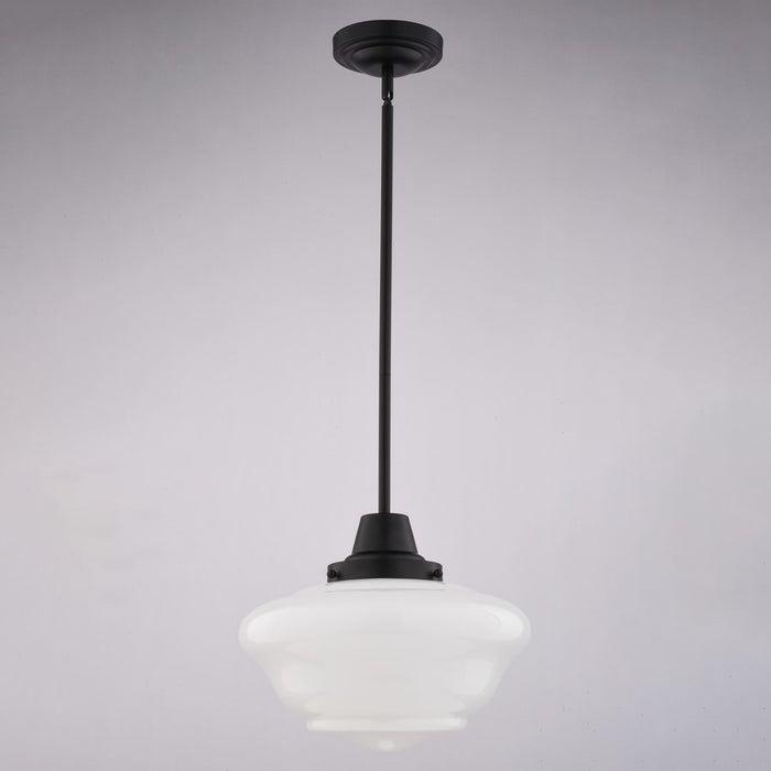 Vaxcel Eastgate 12" 1 Lt Pendant, Matte Black