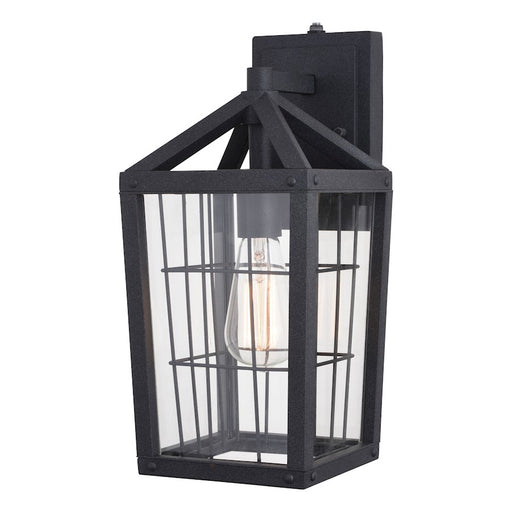 Vaxcel Gage 1 Light 7" Outdoor Wall Light, Volcanic Black/Clear