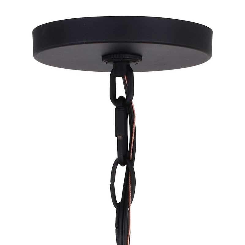 Vaxcel Blackwell 1 Light 8" Outdoor Pendant, Matte Black/Clear