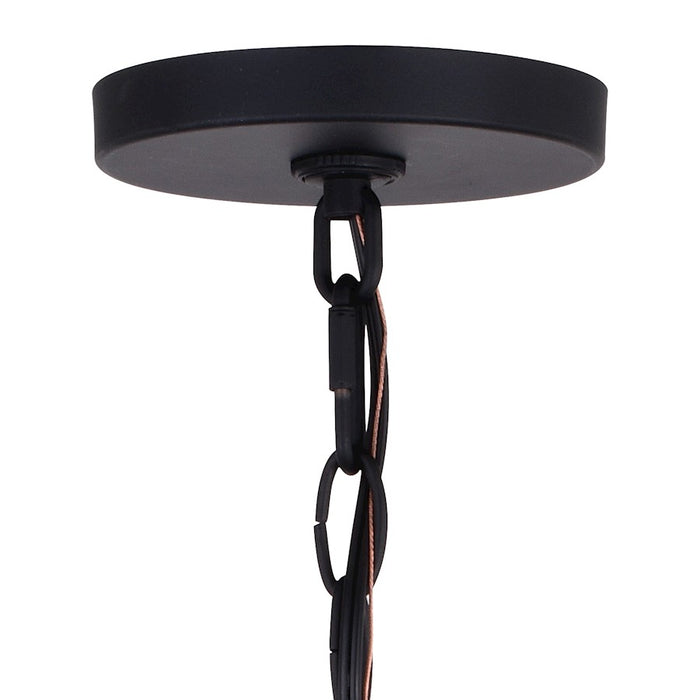 Vaxcel Blackwell 1 Light 8" Outdoor Pendant, Matte Black/Clear