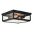 Vaxcel Kinzie 2 Light 12" Flush Mount, Textured Black /Clear