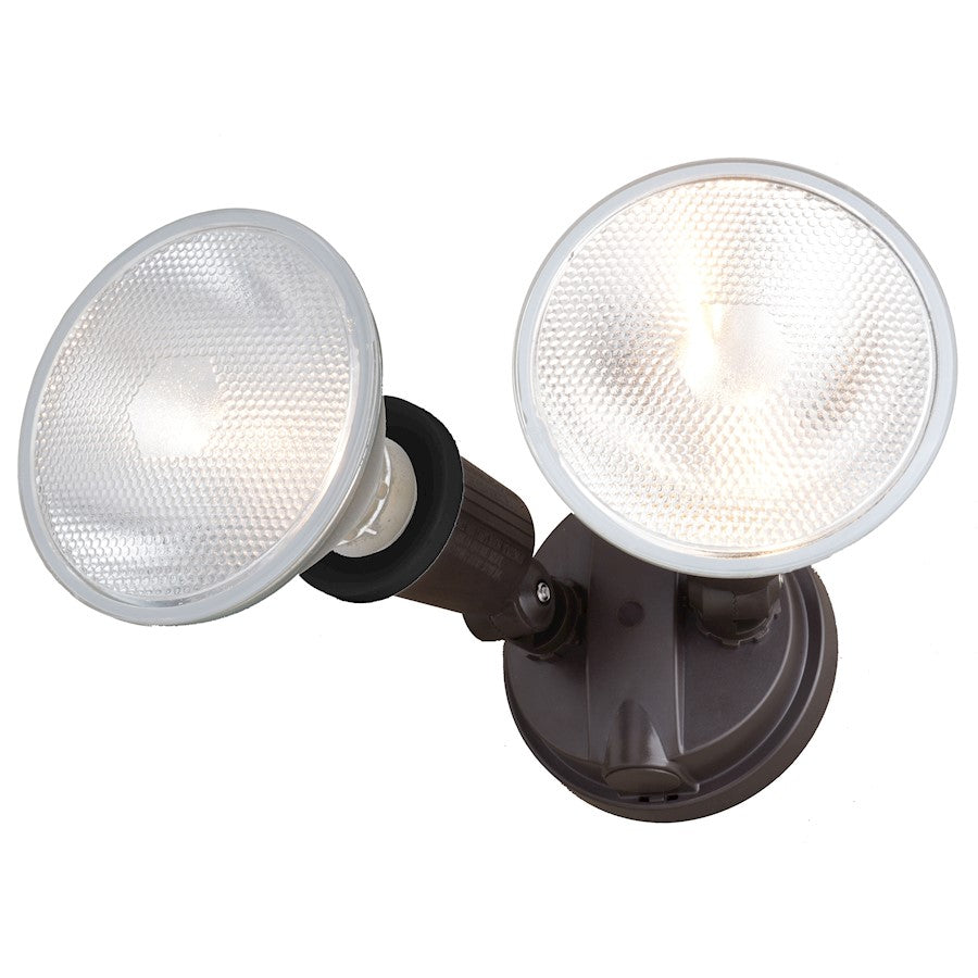 Vaxcel 6.75" 2 Light Outdoor Security Flood Light, Bronze - T0690