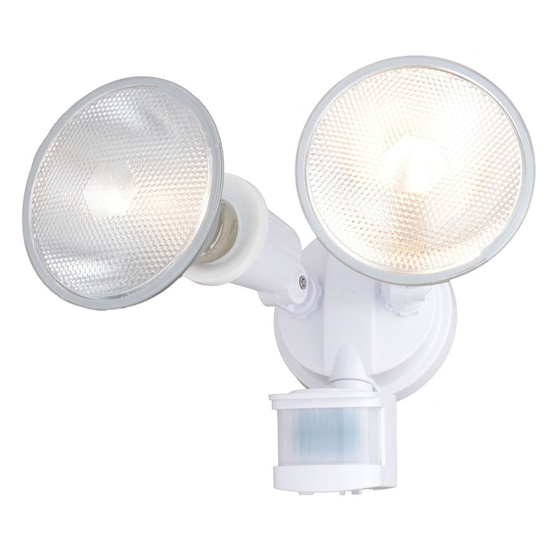 Vaxcel 6.75" 2 Light Outdoor Motion Sensor Security Flood Light, White - T0692