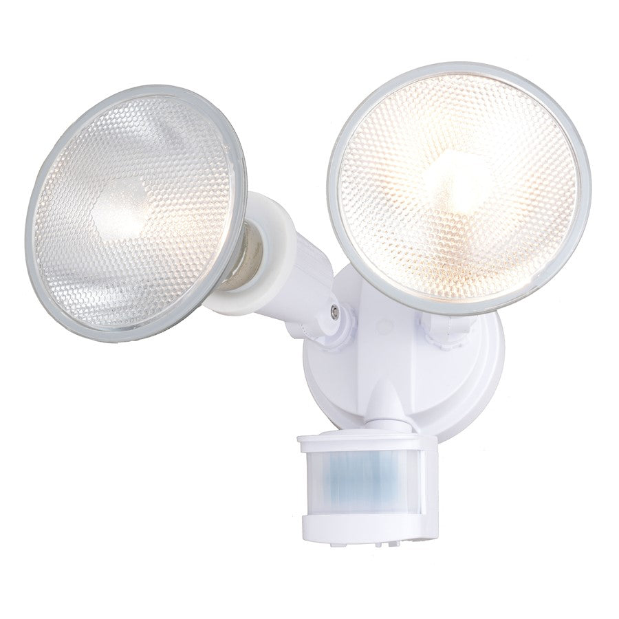 Vaxcel 6.75" 2 Light Outdoor Motion Sensor Security Flood Light, White - T0692
