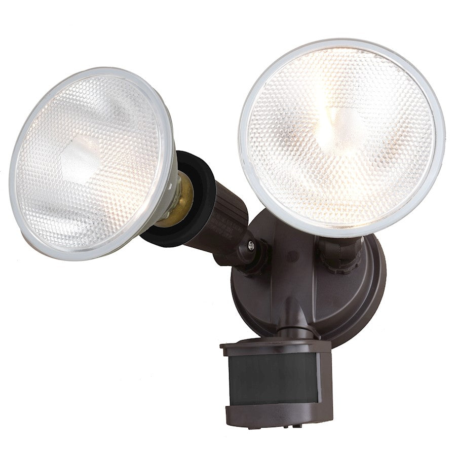 Vaxcel 6.75" 2 Light Outdoor Motion Sensor Security Flood Light, Bronze - T0693