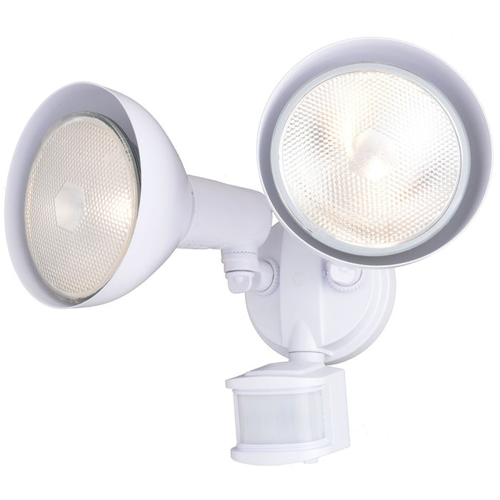 Vaxcel 11.75" 2 Light Outdoor Security Flood Light, White 180 Degrees - T0694