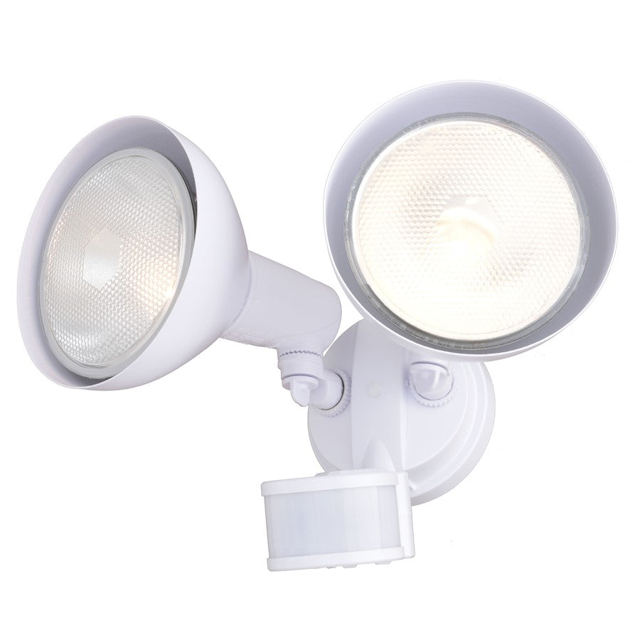Vaxcel 11.75" 2 Light Outdoor Security Flood Light, White 240Deg - T0696