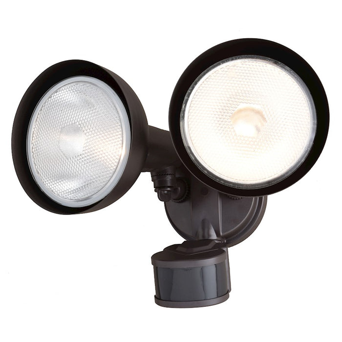 Vaxcel 11.75" 2 Light Outdoor Security Flood Light, Bronze 240 Degrees - T0697