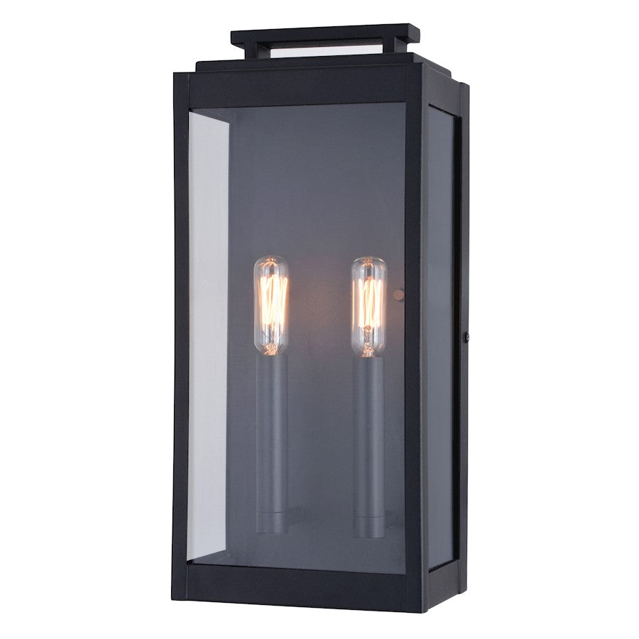 Vaxcel Hampton 7" 2 Light Outdoor Wall Light, Textured Black - T0706