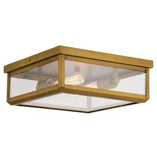 Vaxcel Kinzie 12" 2 Light Flush Mount, Vintage Brass - T0709
