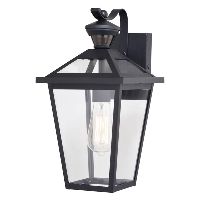 Vaxcel Derby Dualux 8" Outdoor Motion Sensor Wall Light, Matte Black - T0717