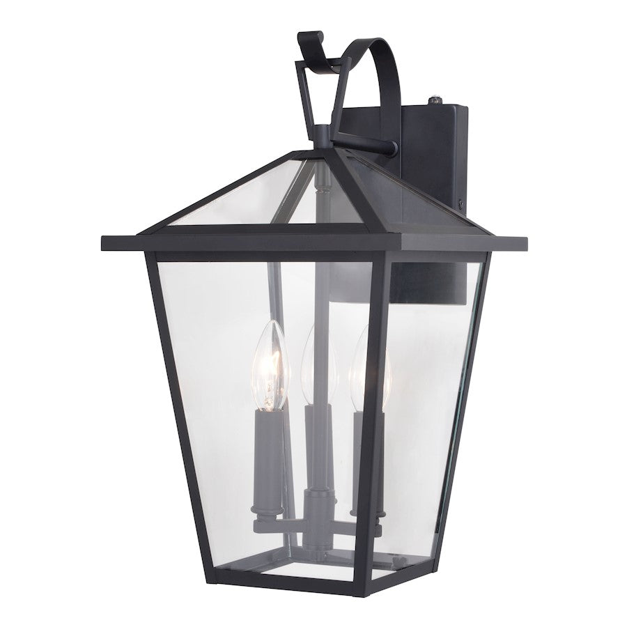 Vaxcel Derby 10" 3 Light Outdoor Wall Light, Matte Black - T0718