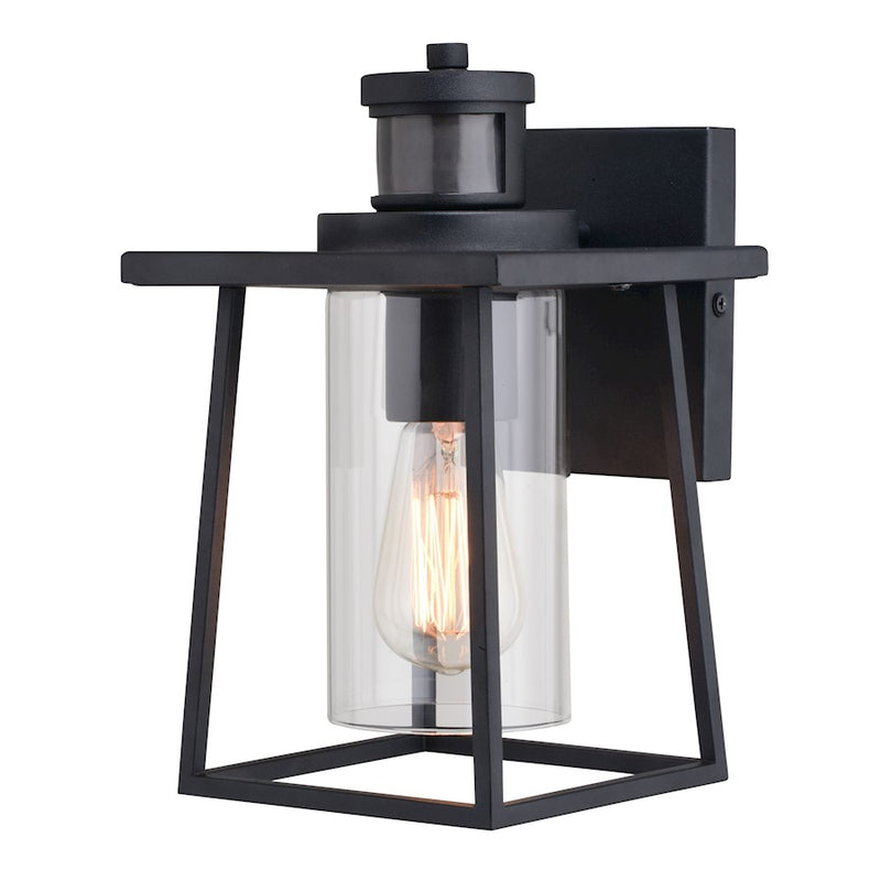 Vaxcel Geneva Dualux 7" Outdoor Motion Sensor Wall Light, Textured Black - T0729