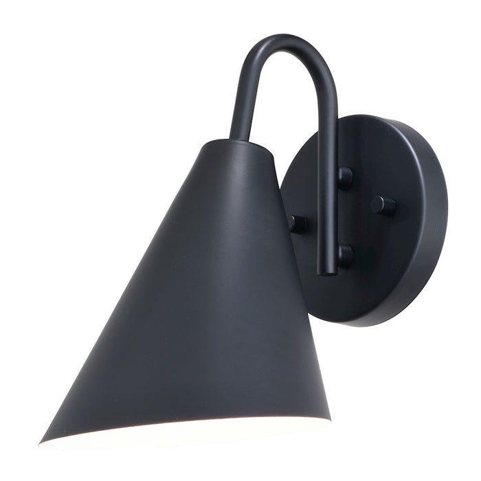 Vaxcel Hanson 6" Outdoor Wall Light, Matte Black/Glossy White - T0740